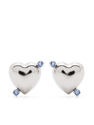 Justine Clenquet Juno heart stud earrings - Silver