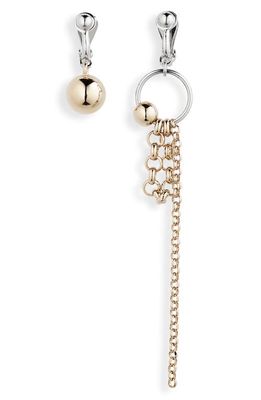 Justine Clenquet Lewis Clip-On Mismatched Drop Earrings in Gold/Palladium