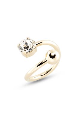 Justine Clenquet Maisie Crystal Open Ring in Gold