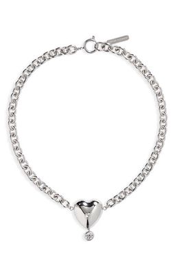 Justine Clenquet Max Heart Pendant Necklace in Crystal