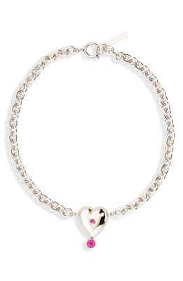 Justine Clenquet Max Heart Pendant Necklace in Fuchsia