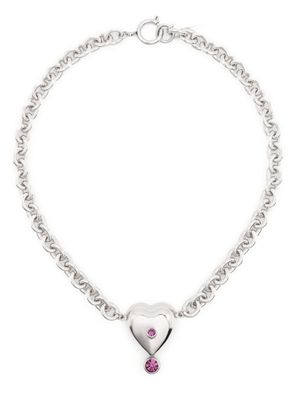 Justine Clenquet Max heart-pendant necklace - Silver