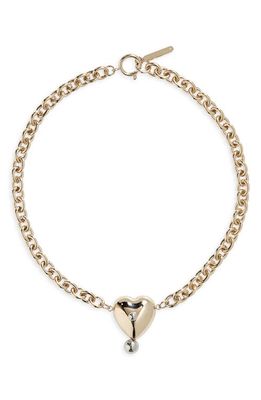 Justine Clenquet Nic Heart Pendant Necklace in Gold Palladium