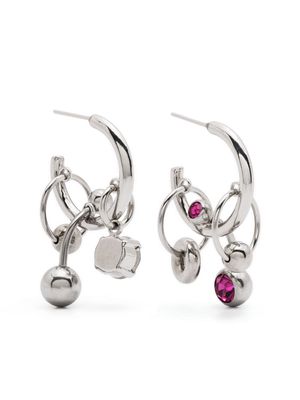 Justine Clenquet Nickie crystal hoop earrings - Silver