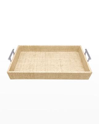 Jute Small Tray with Metal Handles, Sand