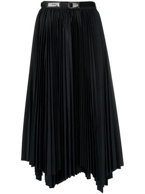 Juun.J asymmetric flared skirt - Black