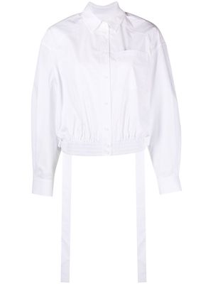 Juun.J belt detail elasticated shirt - White