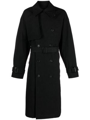 Juun.J belted-waist trench coat - Black