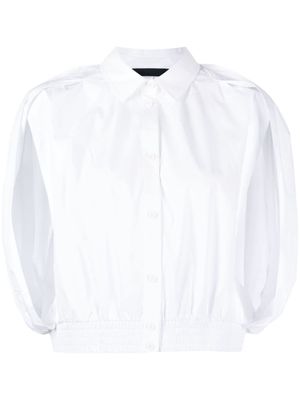 Juun.J cape-style cotton-blend shirt - White