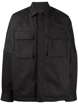 Juun.J classic-collar concealed-fastening shirt jacket - Black