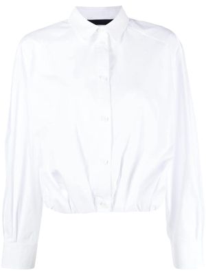 Juun.J cotton-blend cropped shirt - White