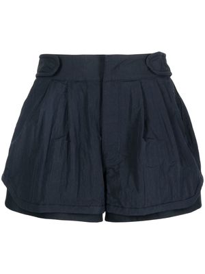 Juun.J crease-effect pleated shorts - Blue