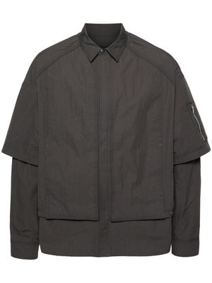 Juun.J detachable-sleeve layered jacket - Grey