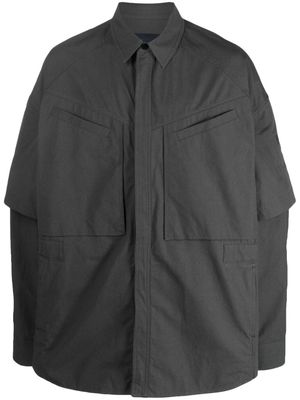 Juun.J detachable-sleeves cotton shirt - Grey