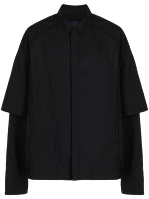Juun.J double-layered panelled nylon shirt - Black