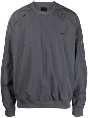 Juun.J embroidered-logo zip-up bomber jacket - Grey