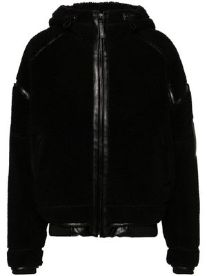 Juun.J faux-shearling hooded jacket - Black