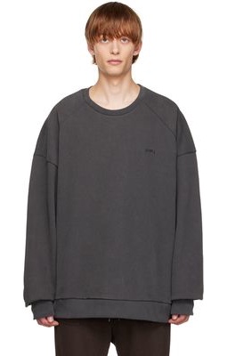 Juun.J Gray Garment-Dyed Sweatshirt