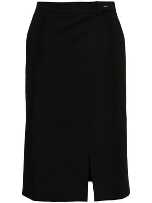 Juun.J high-waisted straight midi skirt - Black