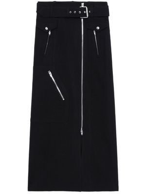 Juun.J high-waisted zipped midi skirt - Black