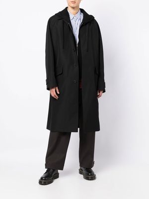 Juun.J hooded wool-blend coat - Black