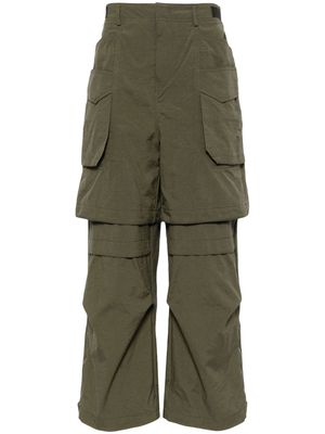 Juun.J layered cargo trousers - Green
