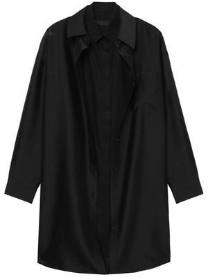 Juun.J layered longline cotton shirt - Black