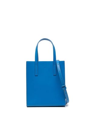 Juun.J logo-debossed leather shoulder bag - Blue