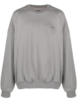 Juun.J logo embroidered cotton sweatshirt - Grey