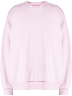 Juun.J logo-embroidered cotton sweatshirt - Pink