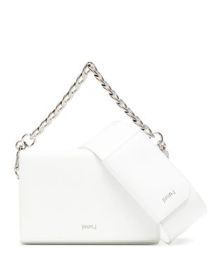 Juun.J logo-lettering chain-link detailing shoulder bag - White