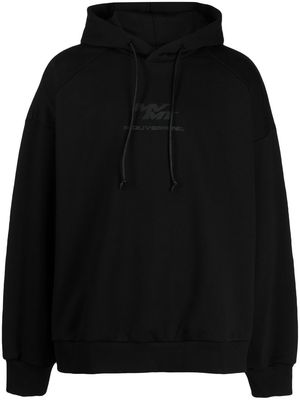 Juun.J logo-printed hoodie - Black