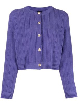 Juun.J long-sleeve cropped cardigan - Purple