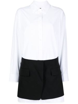 Juun.J long-sleeve panelled shirtdress - White