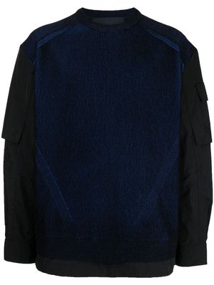 Juun.J panelled knit sweater - Blue
