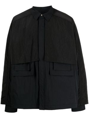 Juun.J panelled lightweight shirt jacket - Black