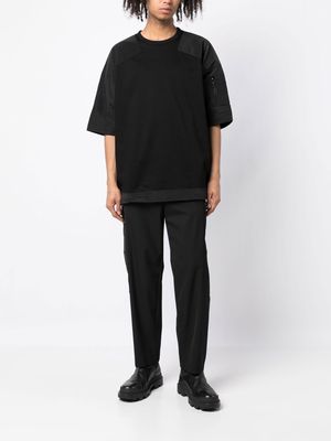 Juun.J panelled round neck T-shirt - Black