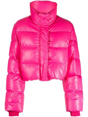 Juun.J quilted cropped puffer jacket - Pink