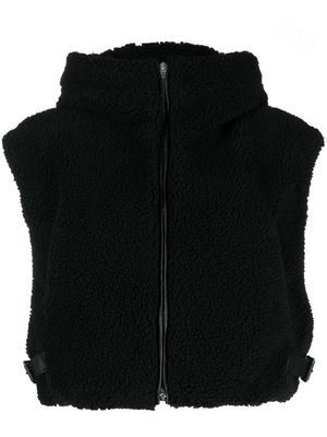 Juun.J Sherpa-fleece hooded gilet - Black