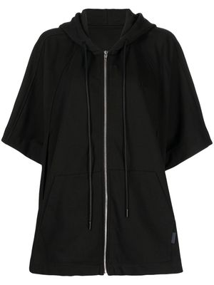 Juun.J short sleeve zip-up jacket - Black