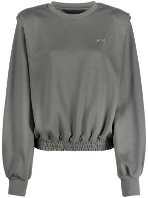 Juun.J shoulder pad cotton jumper - Grey
