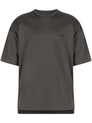 Juun.J side-zip layered-hem T-shirt - Grey