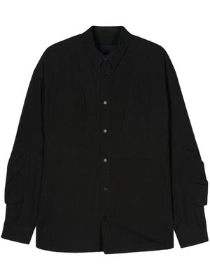 Juun.J sleeve-pocket classic-collar shirt - Black