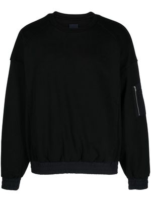 Juun.J sleeve-pocket cotton sweatshirt - Black