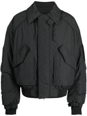 Juun.J straight-point collar concealed-fastening bomber jacket - Grey