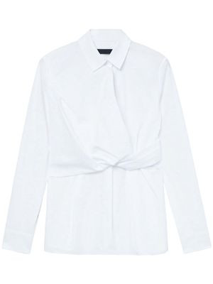 Juun.J twist-detail cotton shirt - White