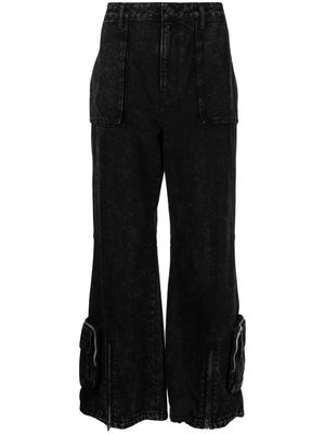 Juun.J wide-leg cotton jeans - Black