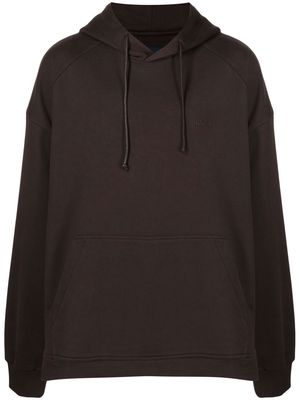 Juun.J zip-detail pullover hoodie - Brown