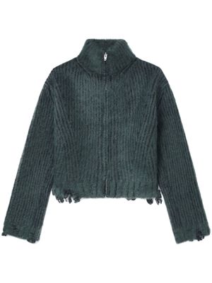 Juun.J zip-up knitted jacket - Green
