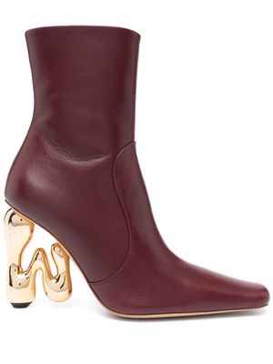 JW Anderson 105mm sculpted-heel leather boots - Red